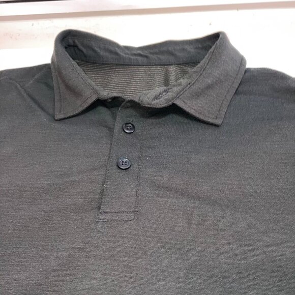 Lululemon Polo Shirt Short Sleeve Black Sz M/L? See Measurements - Picture 3 of 8